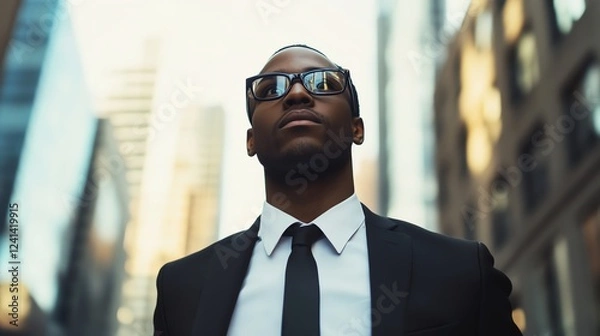 Fototapeta Businessman integrates external data sources for holistic insights.