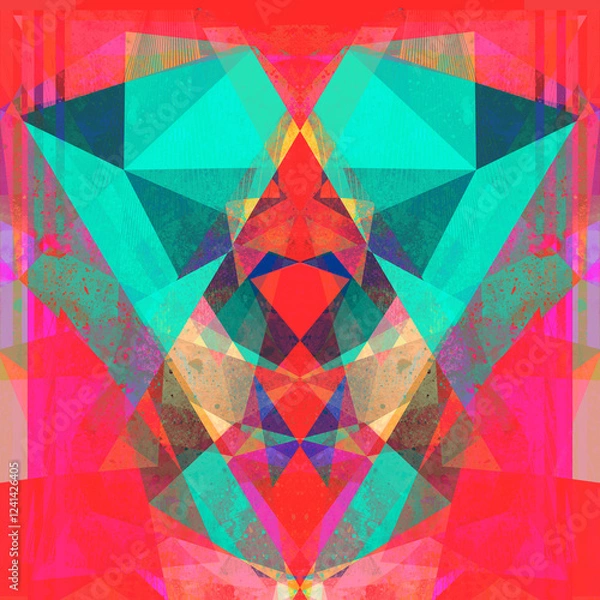 Obraz Abstract geometric watercolor retro background