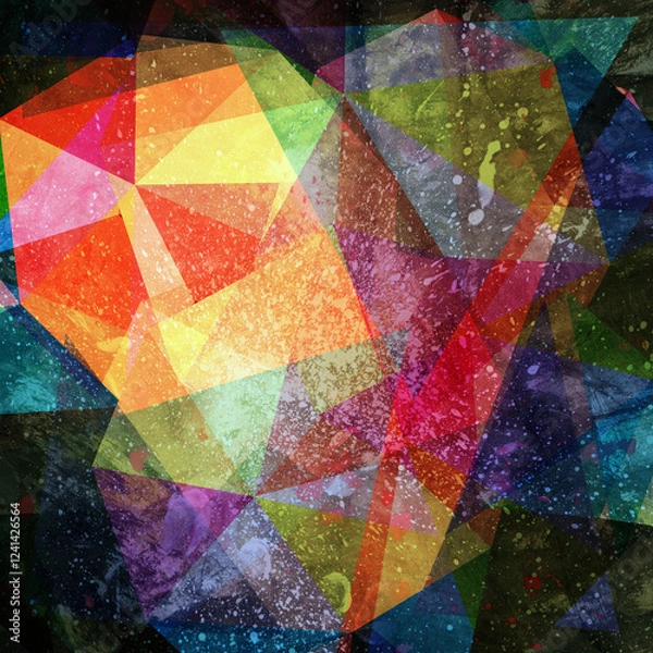 Obraz Abstract geometric watercolor retro background