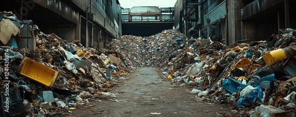 Fototapeta Urban Waste Alleyway Overflow