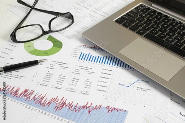 Fototapeta Financial and Investment graph analysis