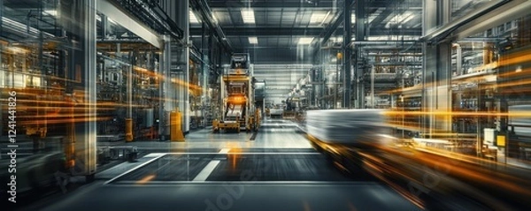 Fototapeta Factory automation swift product flow, modern facility