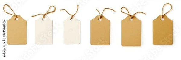Fototapeta Blank Natural Paper Tags for Retail Display
