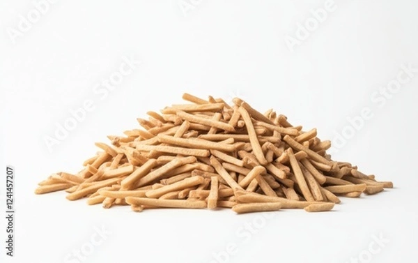 Obraz Crispy breadsticks pile, studio shot, white background, snack food