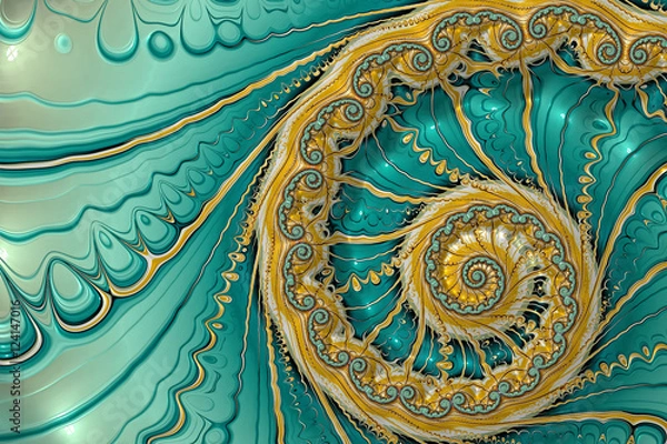 Fototapeta Abstract fractal spiral - digitally generated image