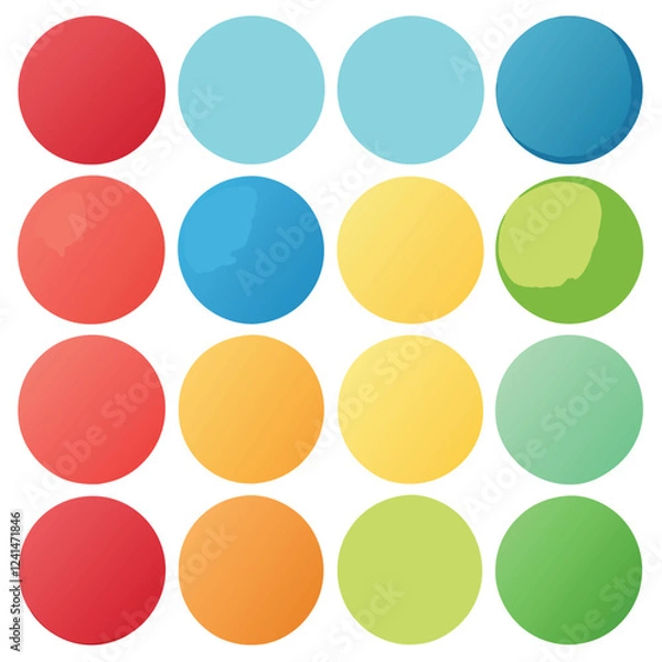 Fototapeta set of different color fill round shape palette