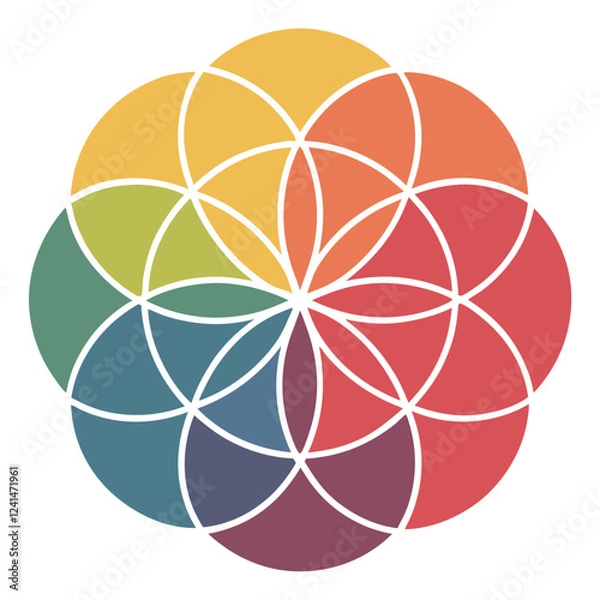 Fototapeta set of different color fill round shape palette