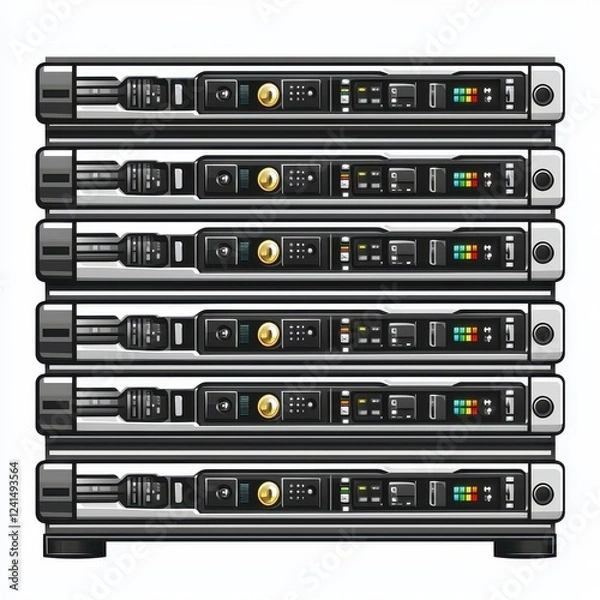 Fototapeta Powerful Server Rack High Performance Data Center Technology Illustration