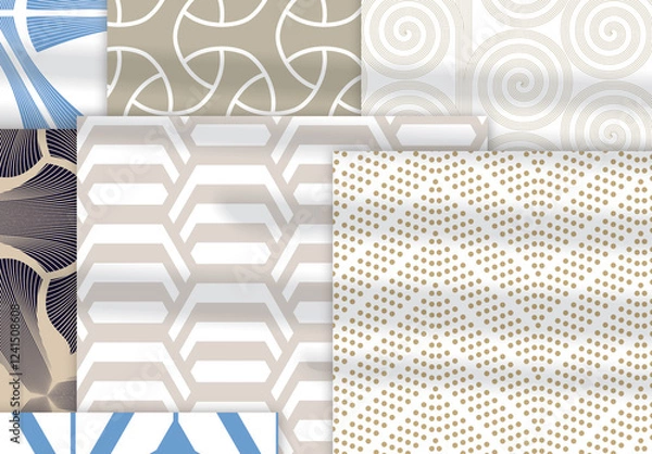 Obraz Pastel Colored Simple Geometric Seamless Pattern Collection