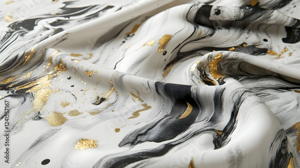 Fototapeta Luxurious Grey and Gold Marble Background with Detailed Pattern and Subtle Textured Sheen