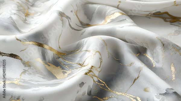 Fototapeta Luxurious Grey and Gold Marble Background with Detailed Pattern and Subtle Textured Sheen