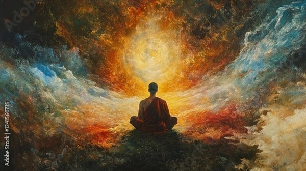 Fototapeta Abstract artistic representation of Buddha in meditation