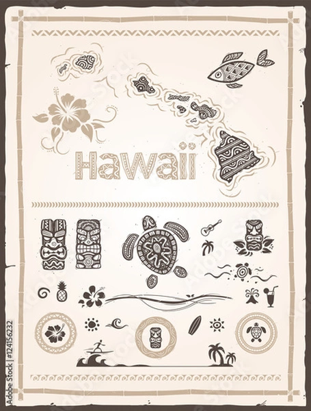 Fototapeta Hawaiian Design Elements