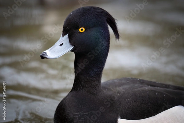 Obraz Close-up portrait of a Tufted duck (Aythya fuligula) male, The Netherlands