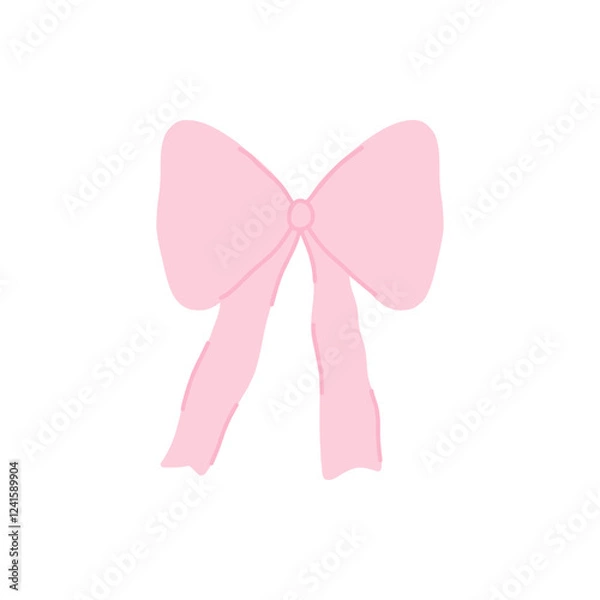 Fototapeta Elegant pink ribbon bow design perfect for festive decorations and gift wrapping