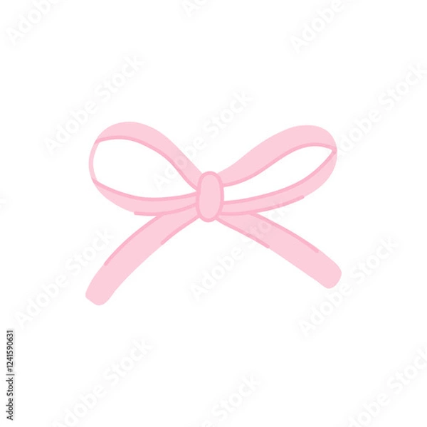 Fototapeta Elegant pink ribbon bow design perfect for festive decorations and gift wrapping