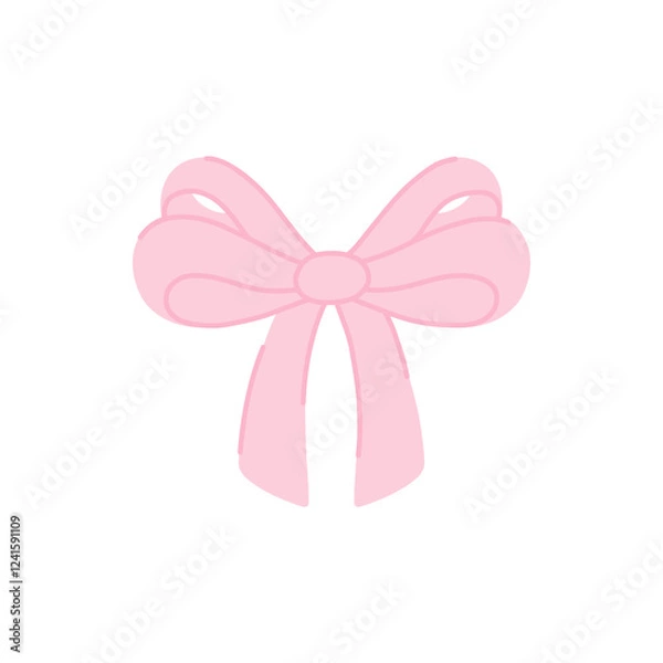 Fototapeta Elegant pink ribbon bow design perfect for festive decorations and gift wrapping