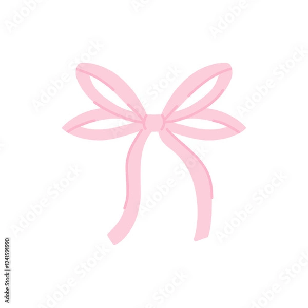 Fototapeta Elegant pink ribbon bow design perfect for festive decorations and gift wrapping