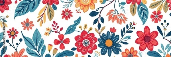 Fototapeta Botanical Symphony: A Kaleidoscope of Patterns and Hues