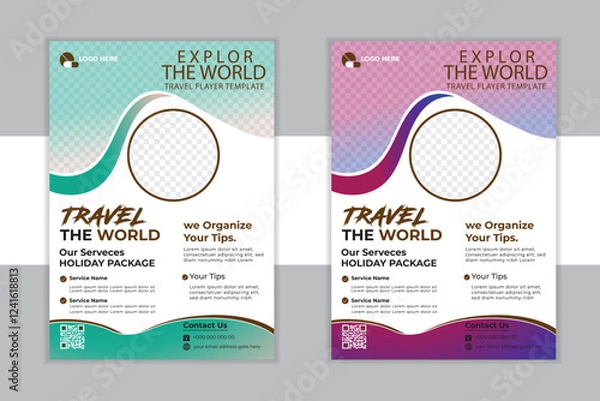 Fototapeta  Modern Travel Flayer Template Design .