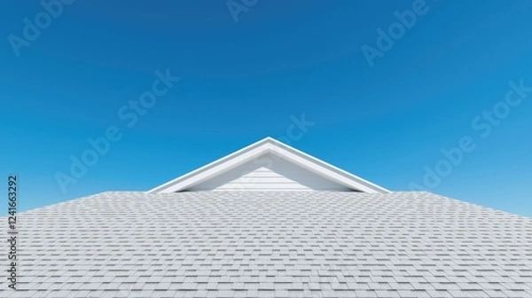Obraz Gable roof against a clear blue sky