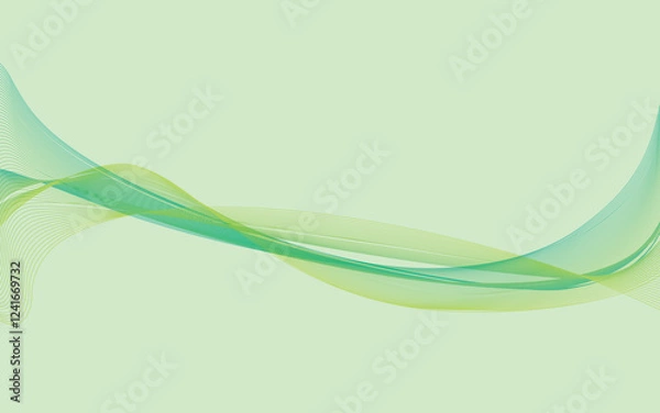 Obraz Abstract green wave design with flowing curves and light effects