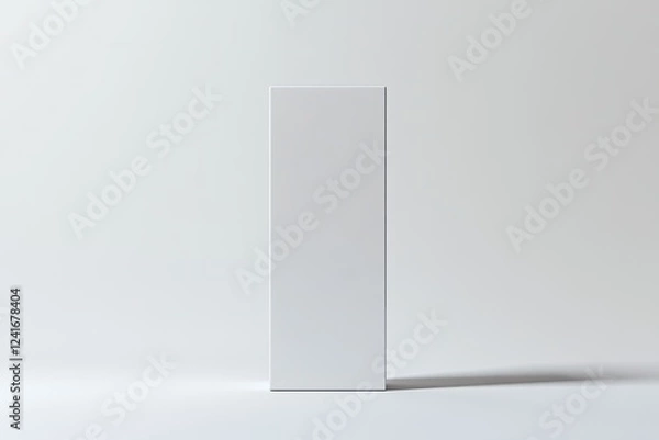 Obraz clean and professional depiction of tall rectangular box with edges standing upright on white background with even