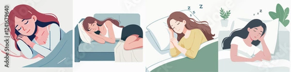 Fototapeta vector of a person sleeping soundly