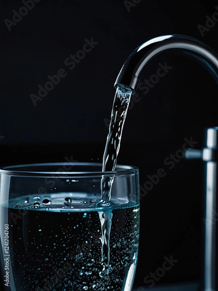 Obraz water from the tap pours into a glass