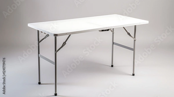 Obraz A white folding table with a silver frame
