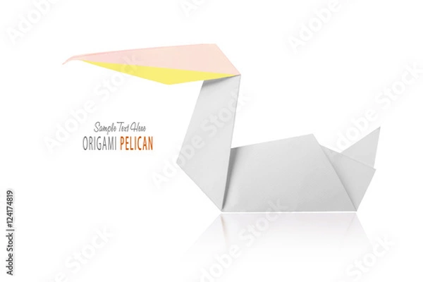 Fototapeta Origami paper pelican
