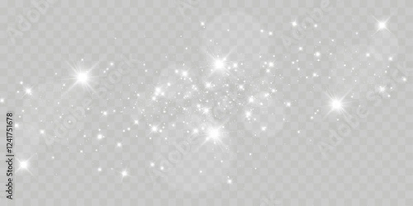 Fototapeta Light sparkle glitter shine glow with transparent glittering light effects, sparkling stars, white bokeh, and shiny glow on a checkered background, perfect for Christmas themes.