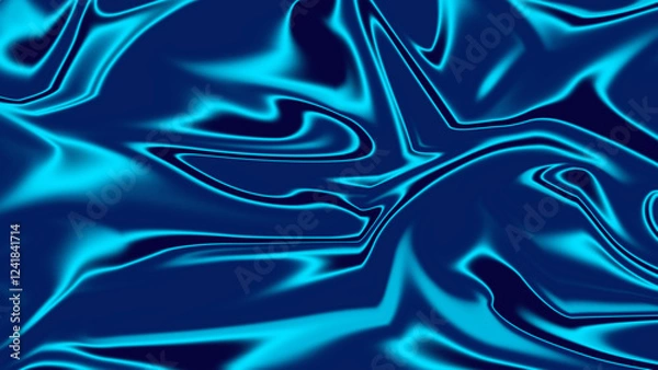 Fototapeta Monochrome dark blue, light blue, white, and silver hydro dip paint background with a dark, grainy texture backdrop. Featuring retro Y2K grunge wave twirls and fluid, liquid abstract elements, 