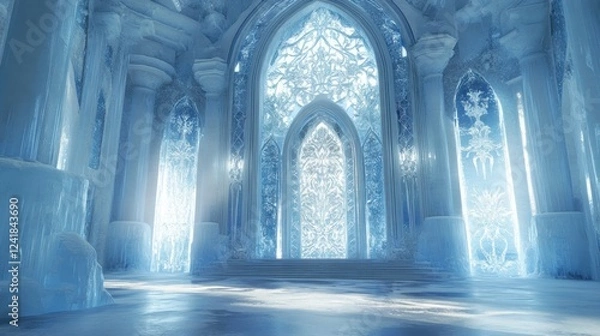 Fototapeta Frozen Palace: A Winter Wonderland of Ice and Light