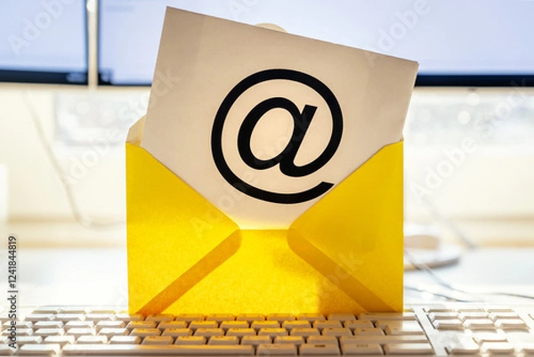 Obraz Symbol für das Verschicken einer Nachricht per Internet