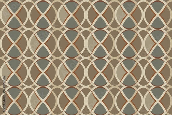 Fototapeta Brown and gray seamless lattice pattern wallpaper background