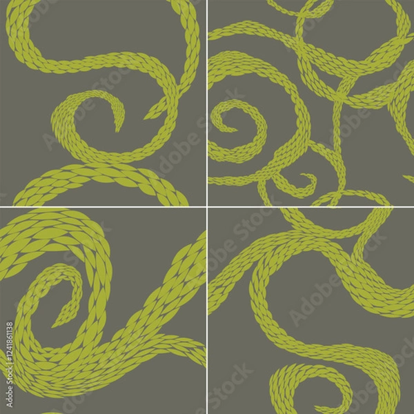 Obraz collection of decorative seamless snake skin textures