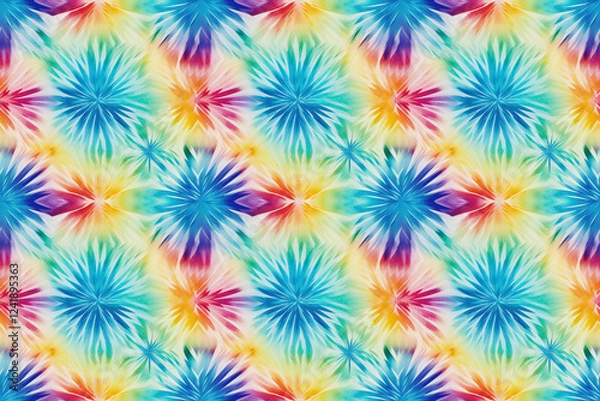 Obraz Colorful seamless shibori tie dye style pattern wallpaper