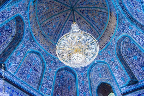 Fototapeta Azure dome in the madrasa of the Itchan Kala of Khiva, Uzbekistan