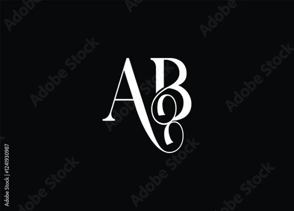 Obraz AB creative logo design and initial logo design