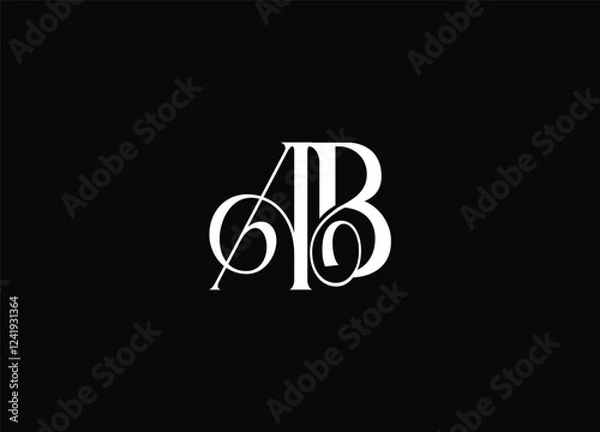 Obraz AB creative logo design and initial logo design