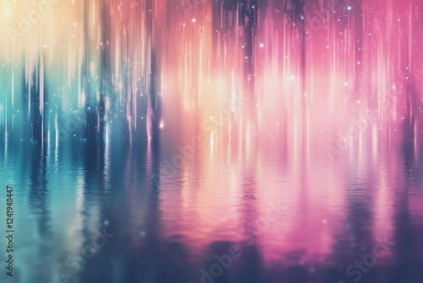 Obraz abstract background with bokeh defocused lights and water surface