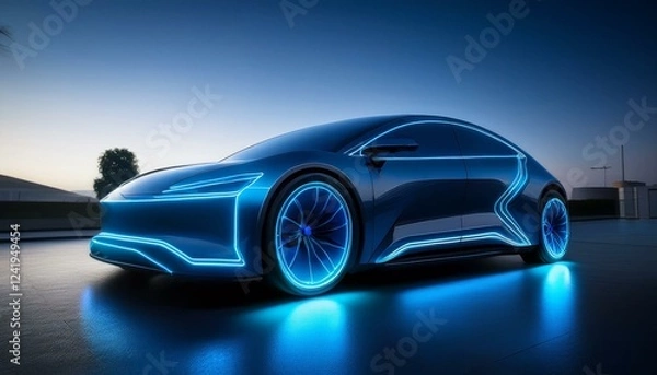 Obraz 매끈한 유선형 바디를 가진 미래형 전기차