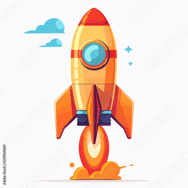 Fototapeta space rocket vector illustration