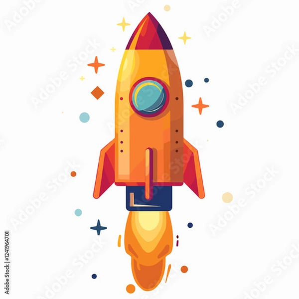 Fototapeta space rocket vector illustration