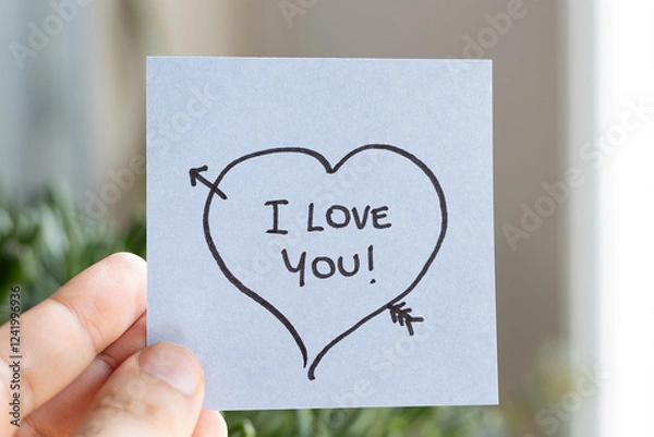 Fototapeta Sticky Notes with 'I Love You' on Colored Paper