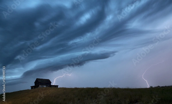 Fototapeta Storm Clouds Saskatchewan Lightning