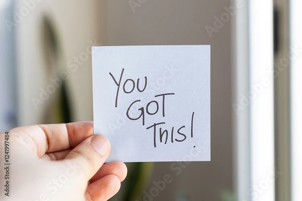 Fototapeta Sticky Notes with 'You Got This' on Colored Paper