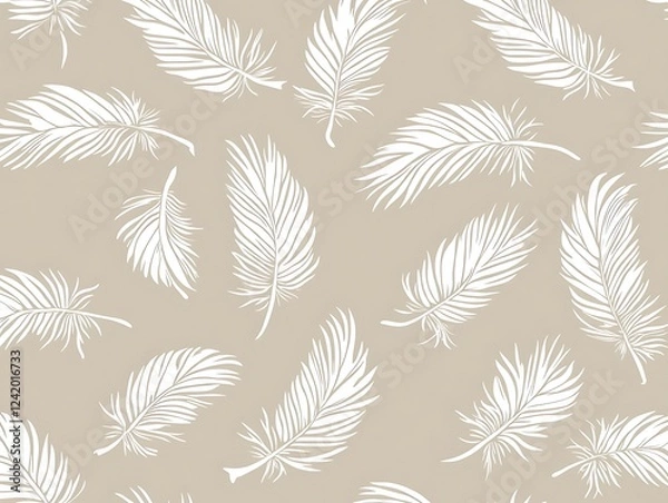 Fototapeta Minimalist Feather Silhouettes with Elegant Aesthetic