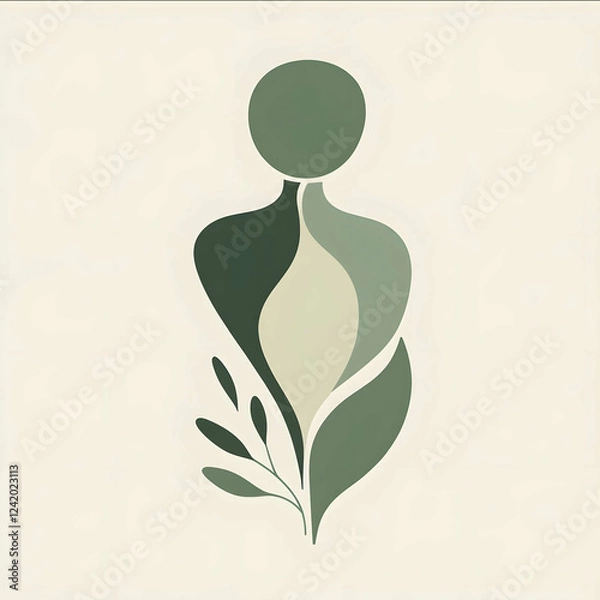 Obraz logo dietician simple but abstract gut icon muted greens